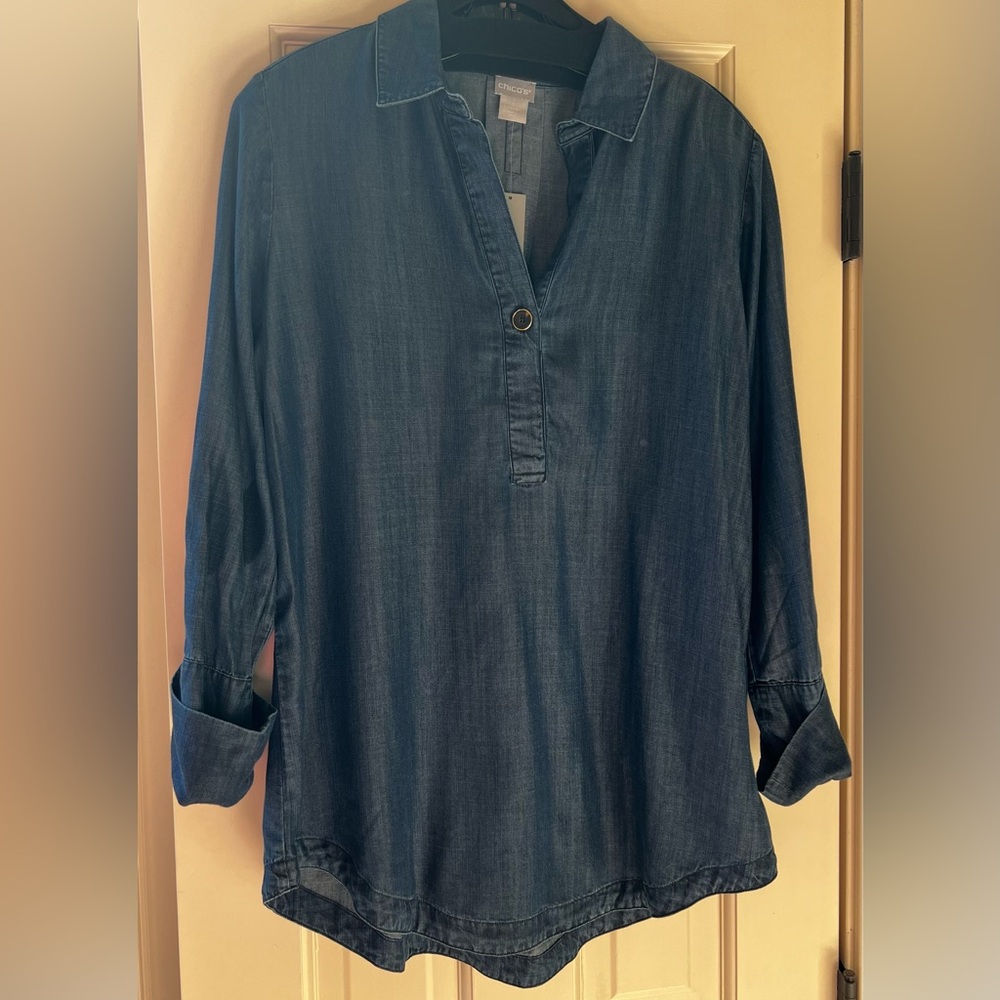 Chico’s NWT Size 1 Denim Tunic Top